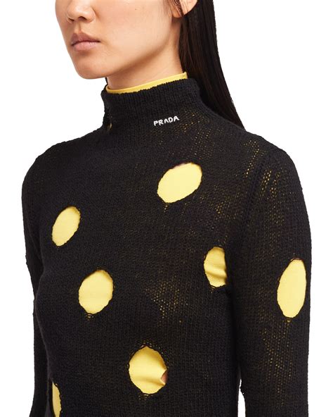 prada hole sweater|prada knit shirts.